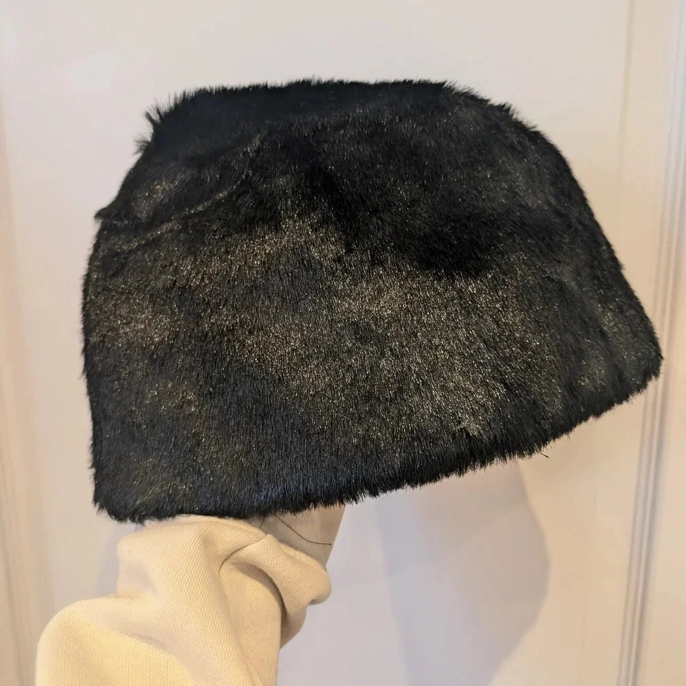 Elegant Black Faux Fur Hat